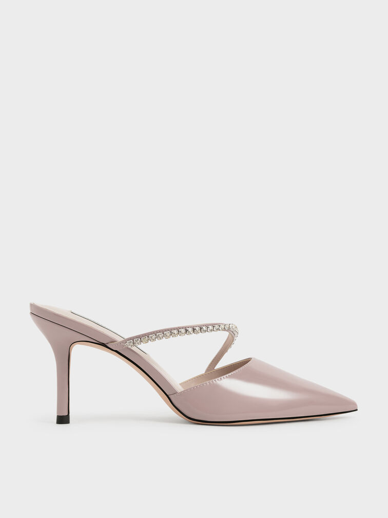 Gem-Encrusted Patent Mules, , hi-res