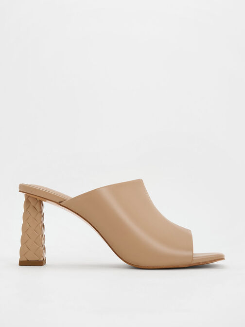 Open Toe Quilted Heel Mules, , hi-res