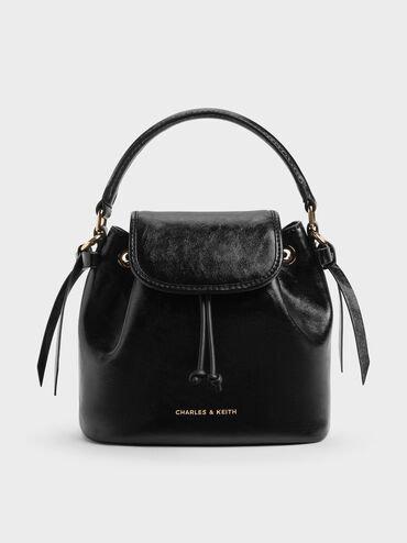 Dalia Bow Top Handle Bag, Black, hi-res