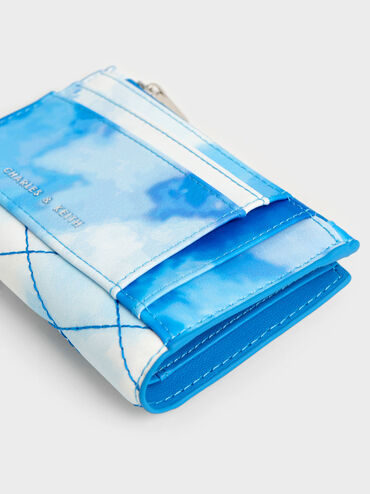 Lillie Cloud-Print Quilted Mini Wallet, สีมัลติ, hi-res