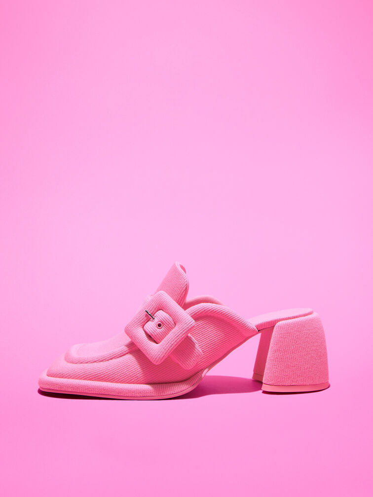 Sinead Woven Buckled Loafer Mules, , hi-res