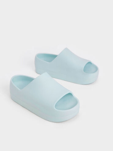 Morgan Platform Slide Sandals, สีมินท์กรีน, hi-res