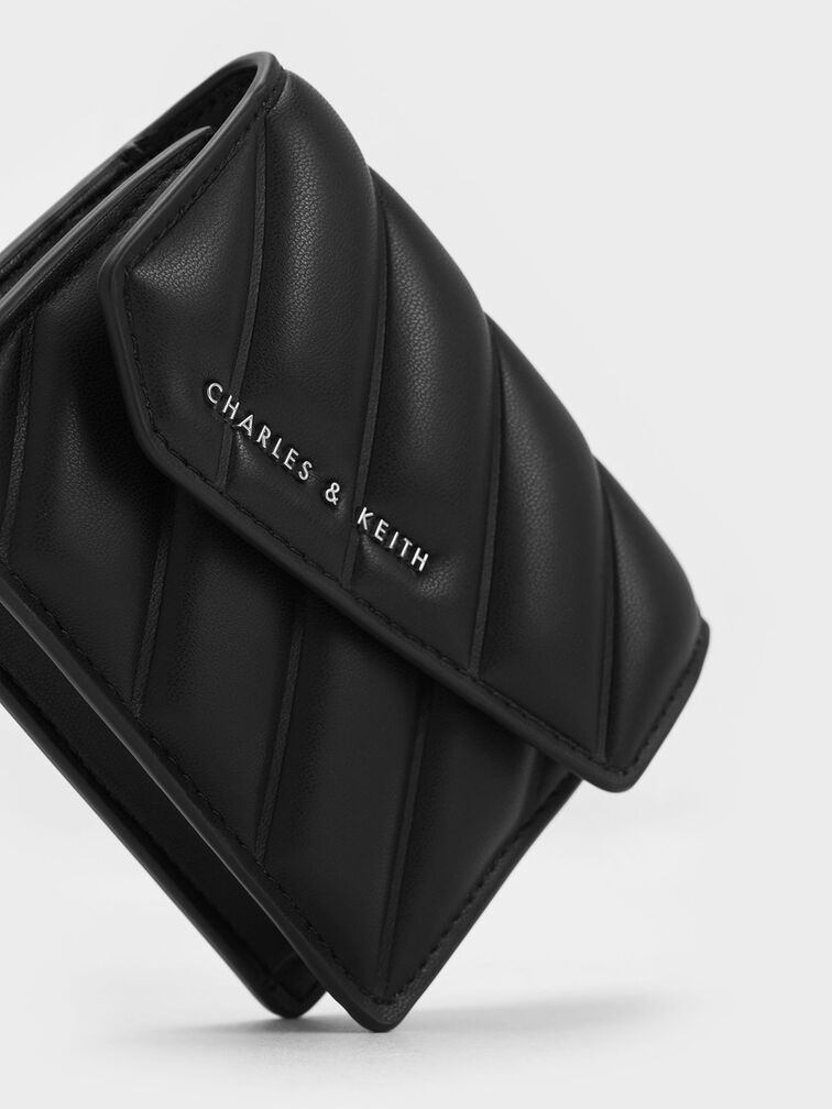 Asymmetric Flap Panelled Wallet, , hi-res