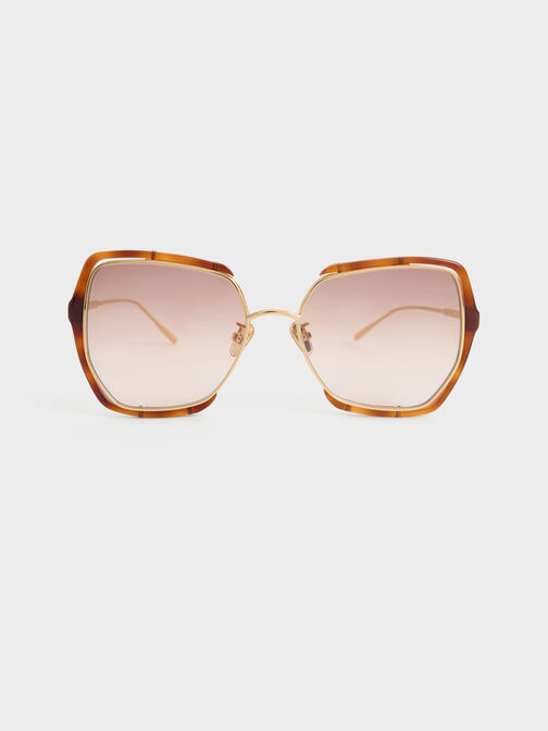 Recycled Acetate Wire-Frame Butterfly Sunglasses, , hi-res