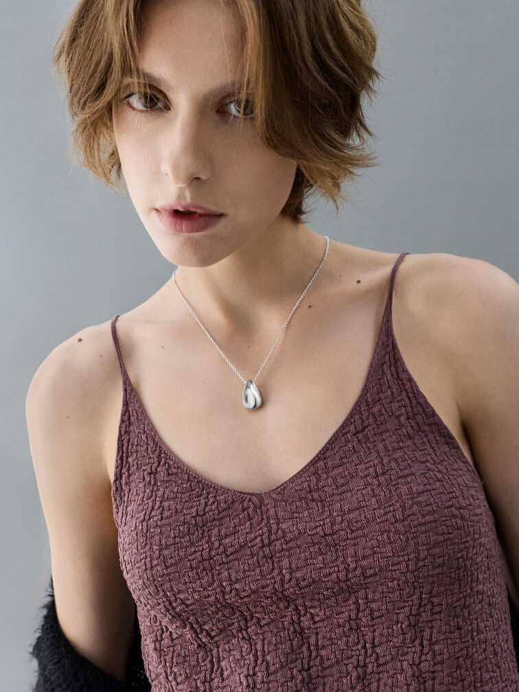 Donora Sculptural Pendant Necklace, Silver, hi-res