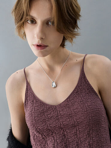 Donora Sculptural Pendant Necklace, Silver, hi-res