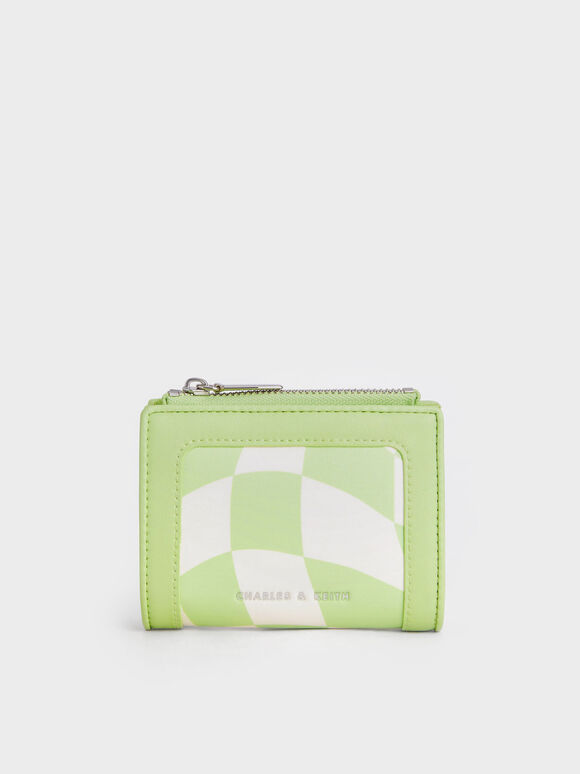 Daylla Checkered Small Wallet, Mint Green, hi-res