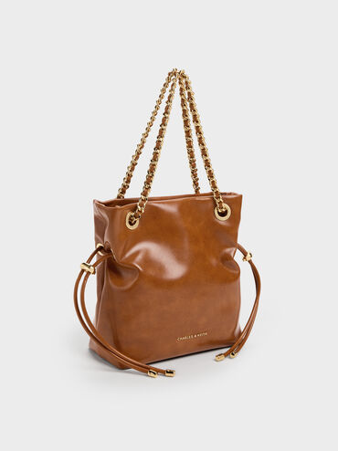 Arya Braided-Strap Double-Handle Crossbody Bag, Distressed Tan, hi-res