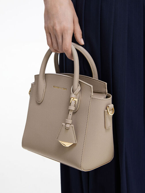 Harper Structured Top Handle Bag, Taupe, hi-res