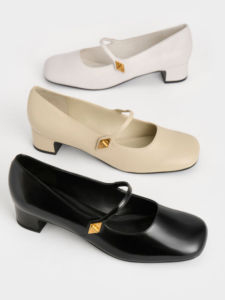 Metallic Accent Mary Jane Pumps, , hi-res