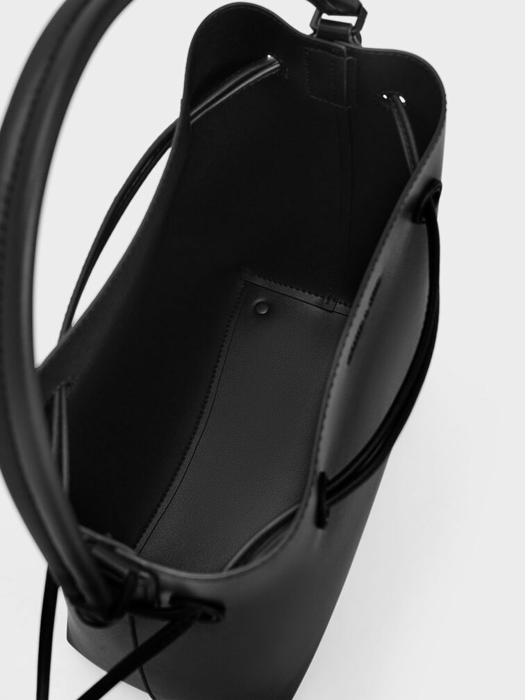 Bellamy Drawstring Hobo Bag, Jet Black, hi-res