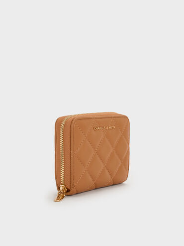 Alva Quilted Zip-Around Wallet, Russet Brown, hi-res