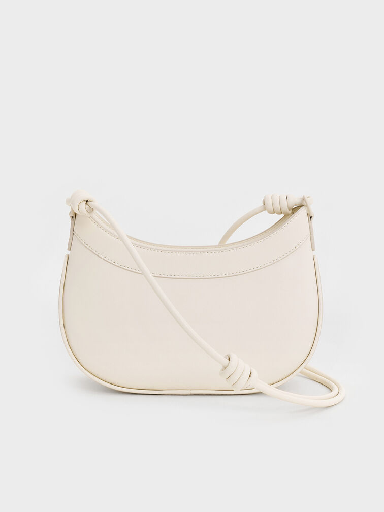 Sabine Knotted-Strap Curved Shoulder Bag, Cream, hi-res
