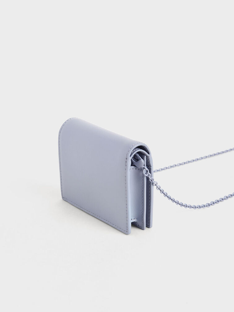 Snap Button Mini Short Wallet, Light Blue, hi-res