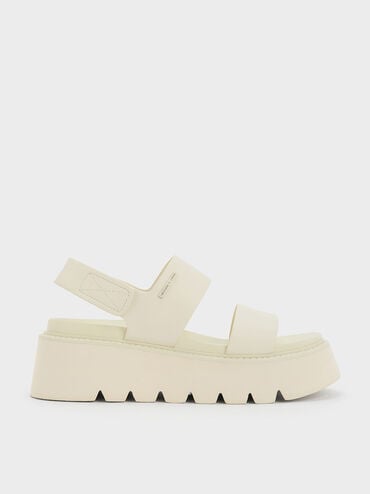 Chunky Flatform Sandals, สีชอล์ค, hi-res