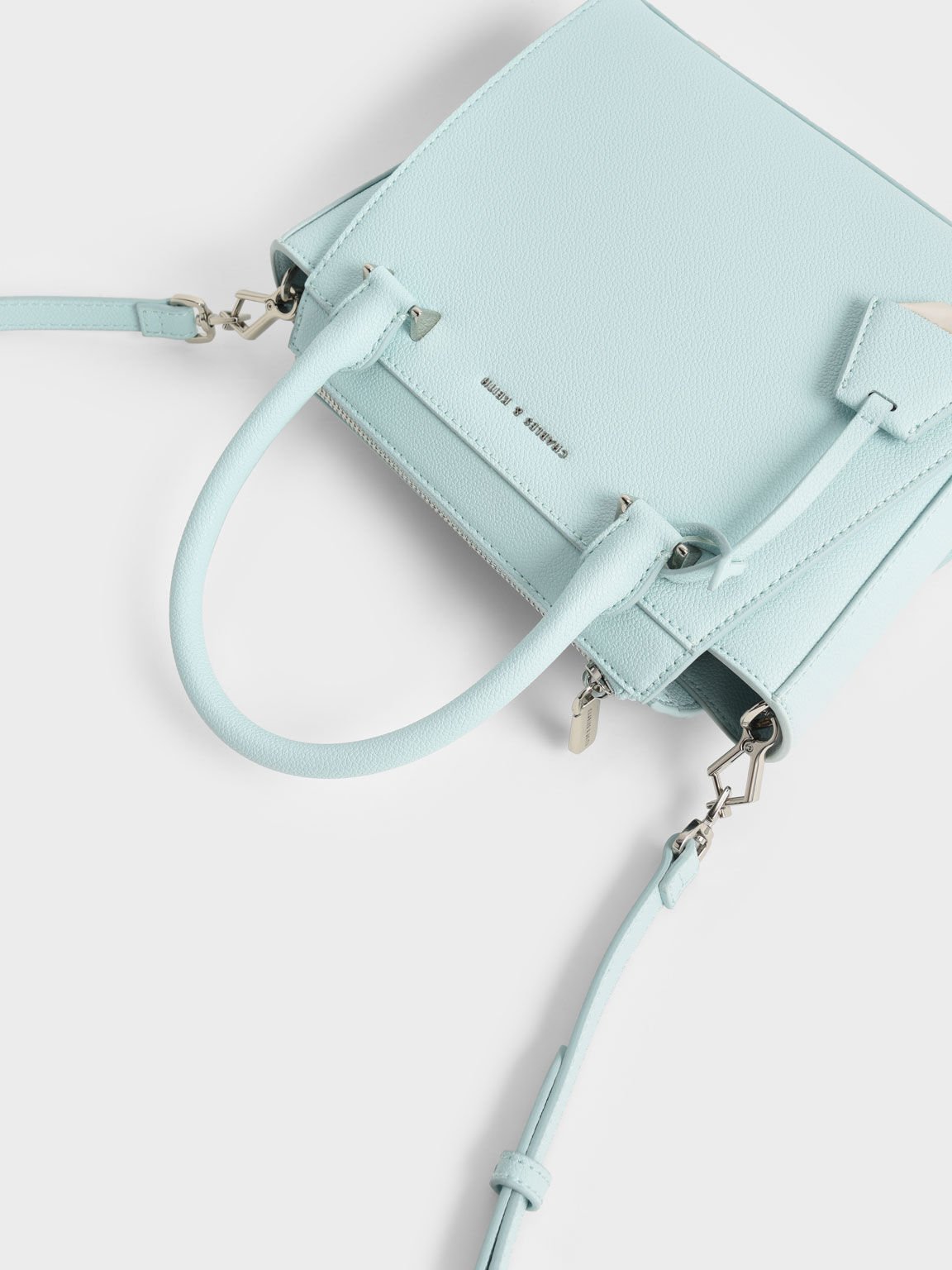 Light Blue Harper Double Handle Trapeze Tote Bag CHARLES KEITH TH