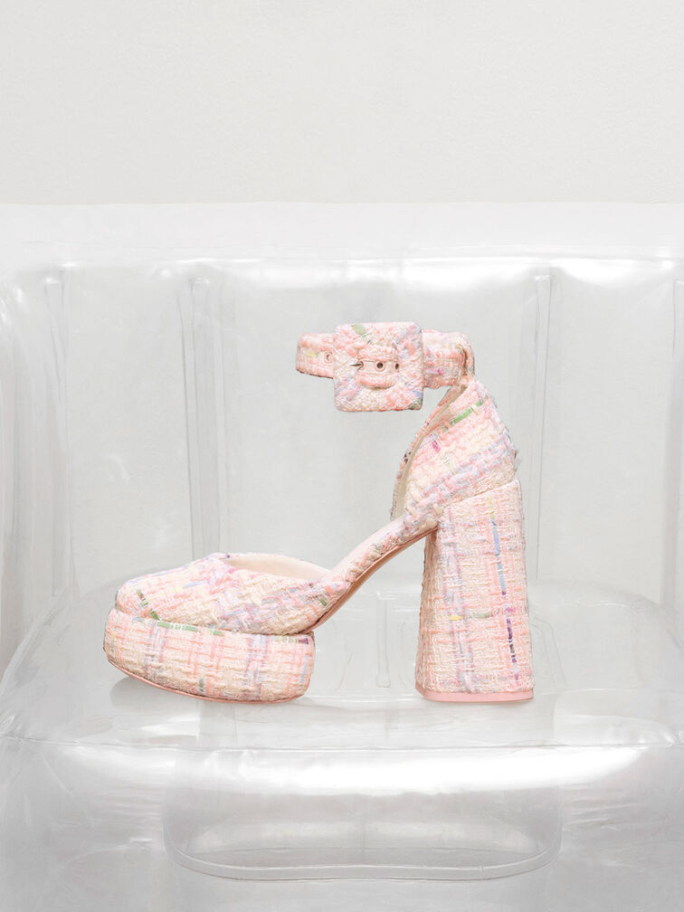 Sinead Tweed Buckled D'Orsay Platform Pumps, , hi-res