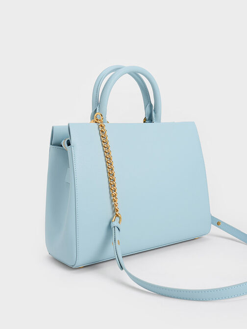 กระเป๋าถือแบบมีโครงรุ่น Mirabelle, สีฟ้า, hi-res