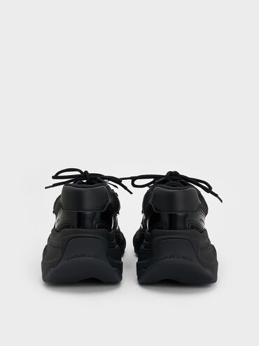 Gaskell Flower-Embellished Chunky Sneakers, Black, hi-res