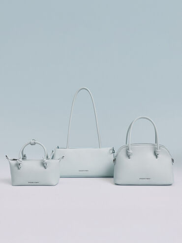 กระเป๋าโท้ทหูจับแบบปมรุ่น Sammie, สีซีซอลต์บลู, hi-res