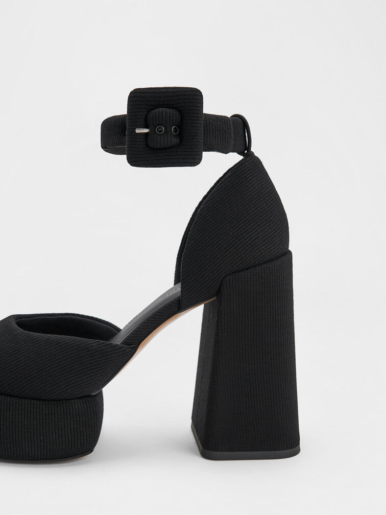 Sinead Woven Buckled D'Orsay Platform Pumps, , hi-res