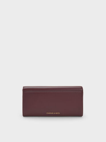 Behn Metallic-Accent Wallet-On-Chain, Wineberry Red, hi-res