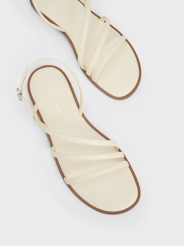 Asymmetric Triple-Strap Sandals, , hi-res