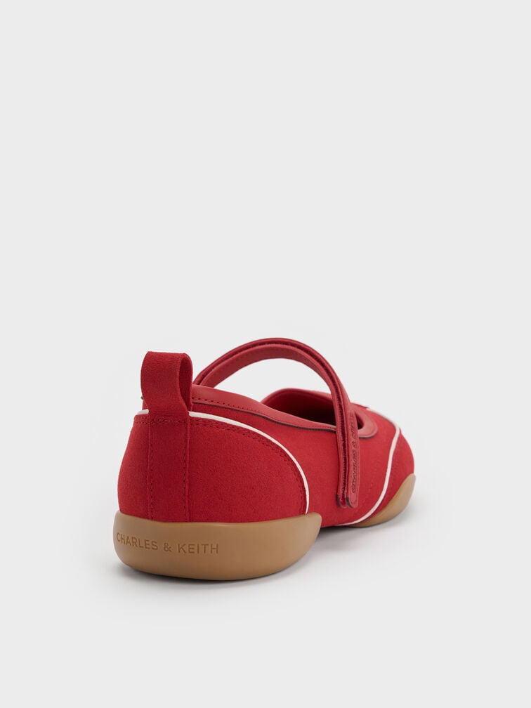 Louise Contrast-Trim Mary Jane Sneakers, Red, hi-res