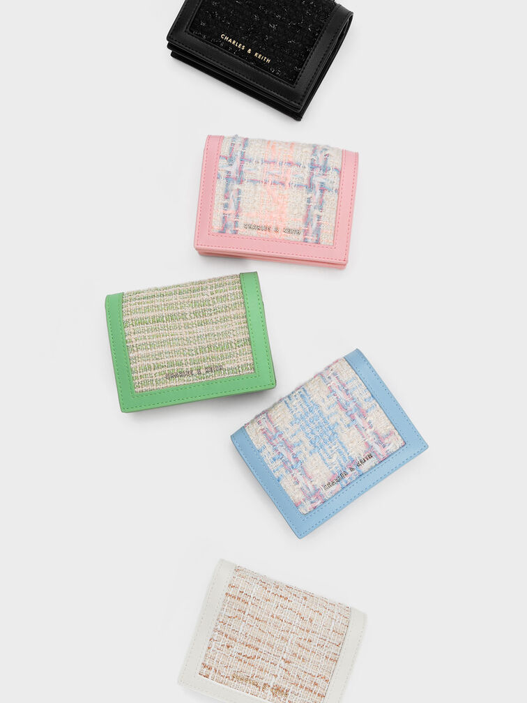 Tweed Snap Button Mini Short Wallet, , hi-res