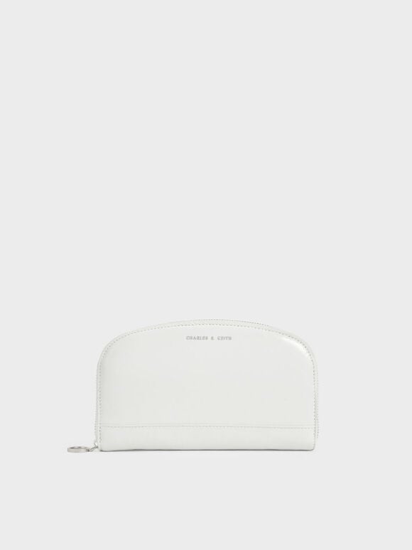 Arch Curved Mini Long Wallet, White, hi-res