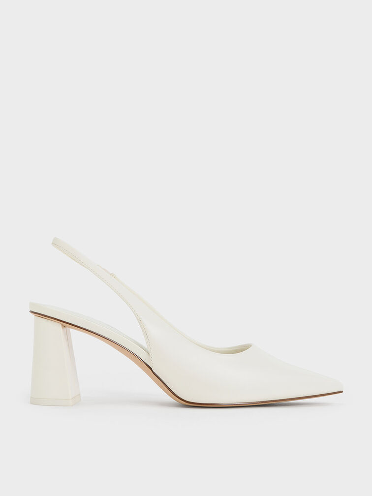 Trapeze Heel Slingback Pumps, , hi-res