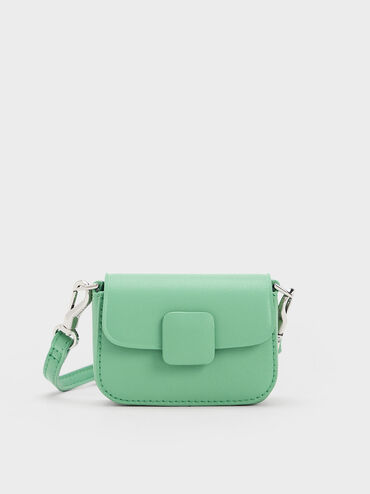 Micro Koa Square Push-Lock Bag, สีเขียว, hi-res