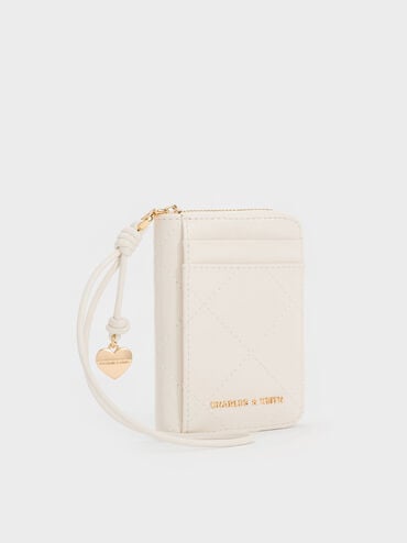 Apfra Quilted Wristlet, Cream, hi-res
