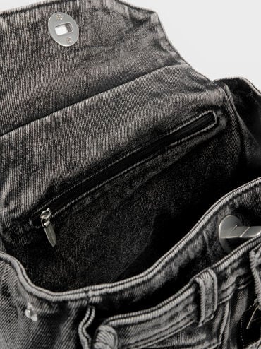 Arita Denim Jeans Top Handle Bag, Denim Noir, hi-res