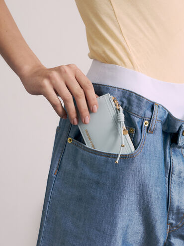 กระเป๋าใส่บัตรแบบซิปรอบรุ่น Everleigh, สีซีซอลต์บลู, hi-res