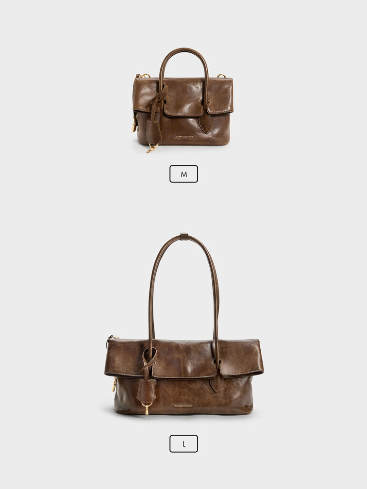 Aveline Front-Flap Crossbody Bag, Pecan Brown, hi-res