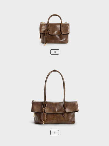 Aveline Front-Flap Crossbody Bag, Pecan Brown, hi-res