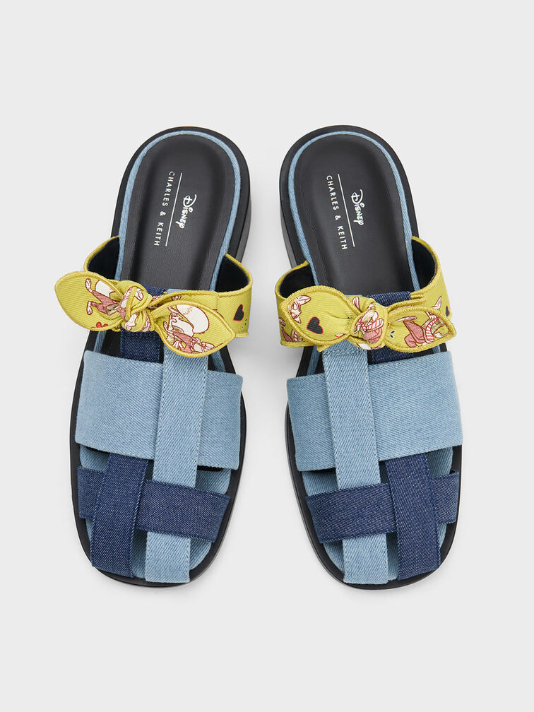 Judy Hopps Interwoven Knotted Denim Mules, Blue, hi-res