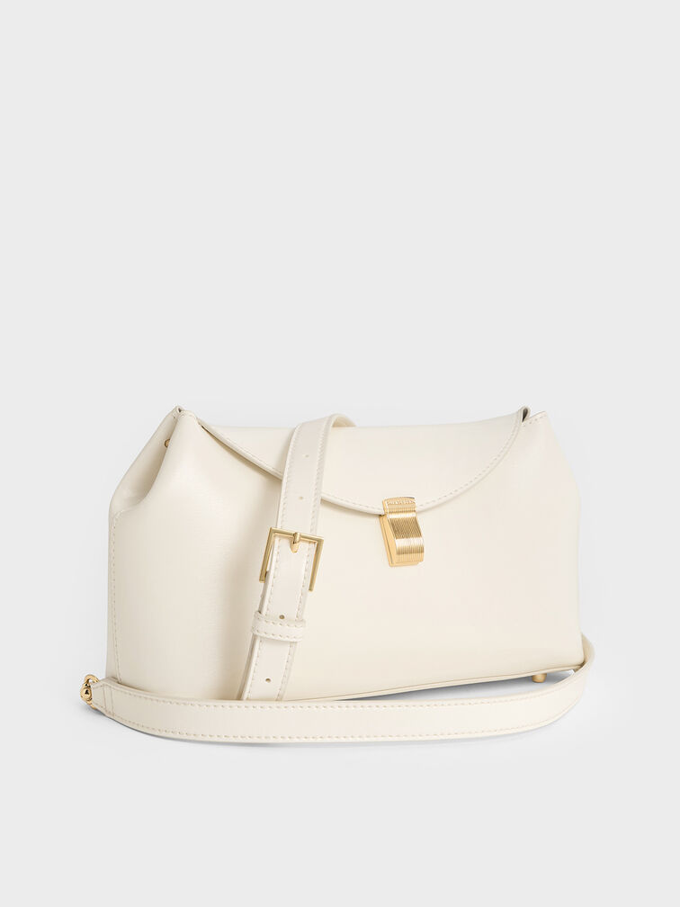 Wisteria Metallic-Accent Shoulder Bag, Cream, hi-res