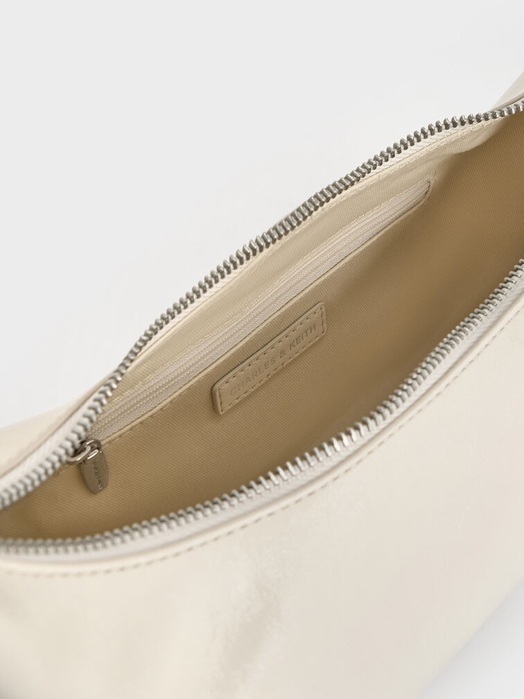 Bryna Curved Hobo Bag, Cream, hi-res