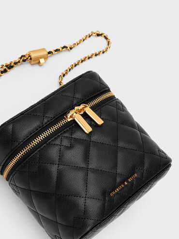 Nezu Quilted Boxy Bag, Black, hi-res