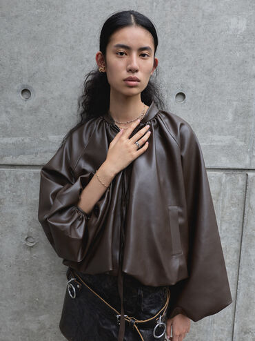 Emilia Wavy Necklace, Rose Gold, hi-res