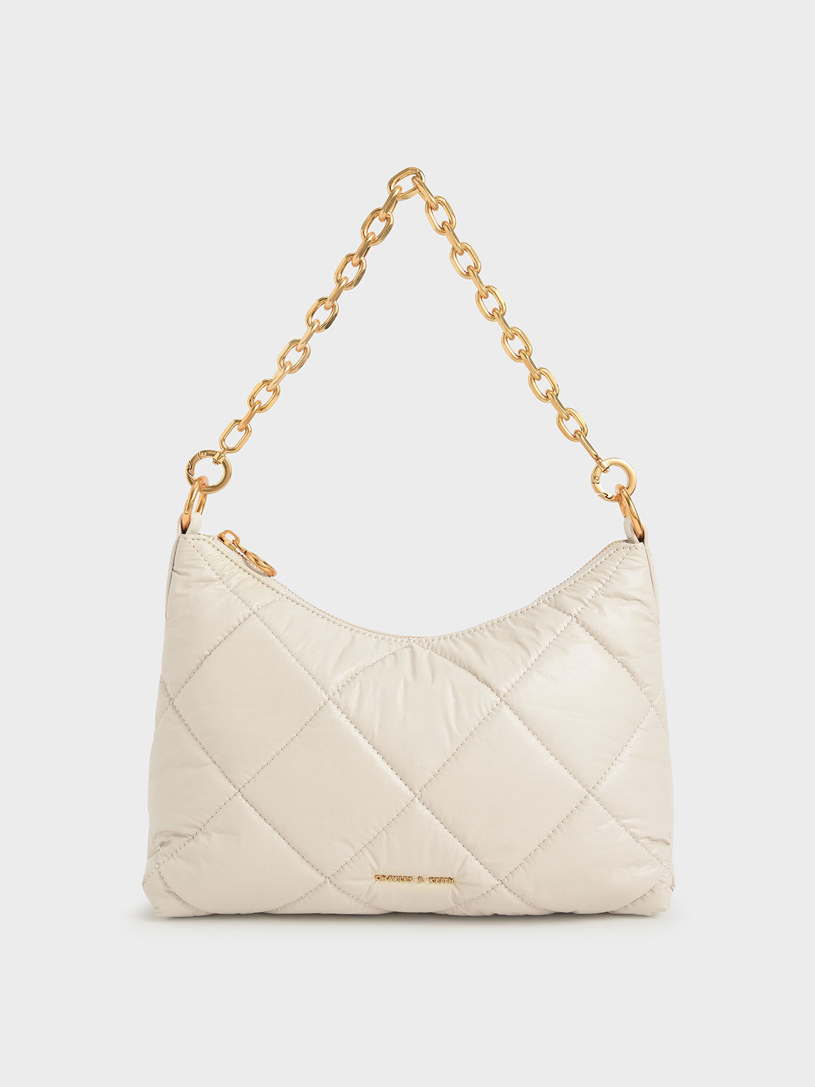 Paffuto Quilted Chain Handle Bag, Cream, hi-res
