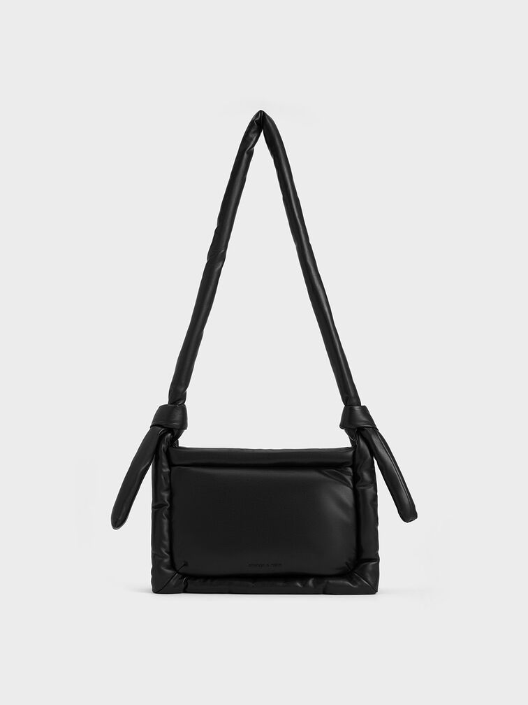 กระเป๋าสะพายข้าง Jet Black Errya Nylon Puffy Crossbody Bag CHARLES & KEITH TH