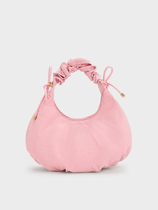 Maisy Ruched Nylon Bag, Pink, hi-res