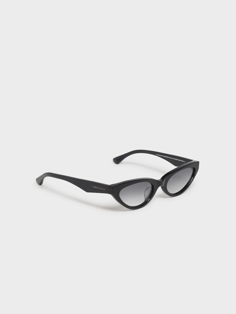 Acetate Oval Frame Sunglasses, Black, hi-res