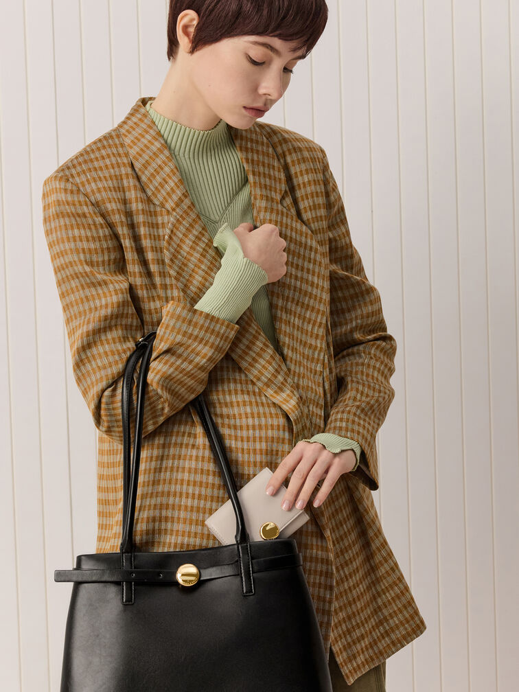 กระเป๋าสตางค์ใบสั้นรุ่น Behn, สีเชลล์เกรย์, hi-res