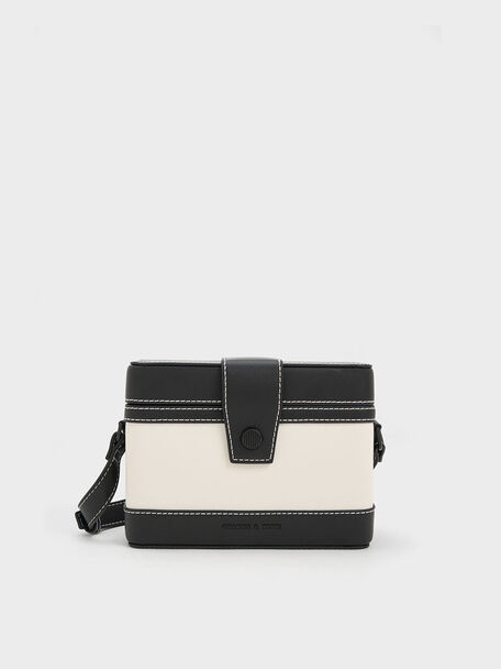 Bronte Contrast-Trim Boxy Crossbody Bag, , hi-res