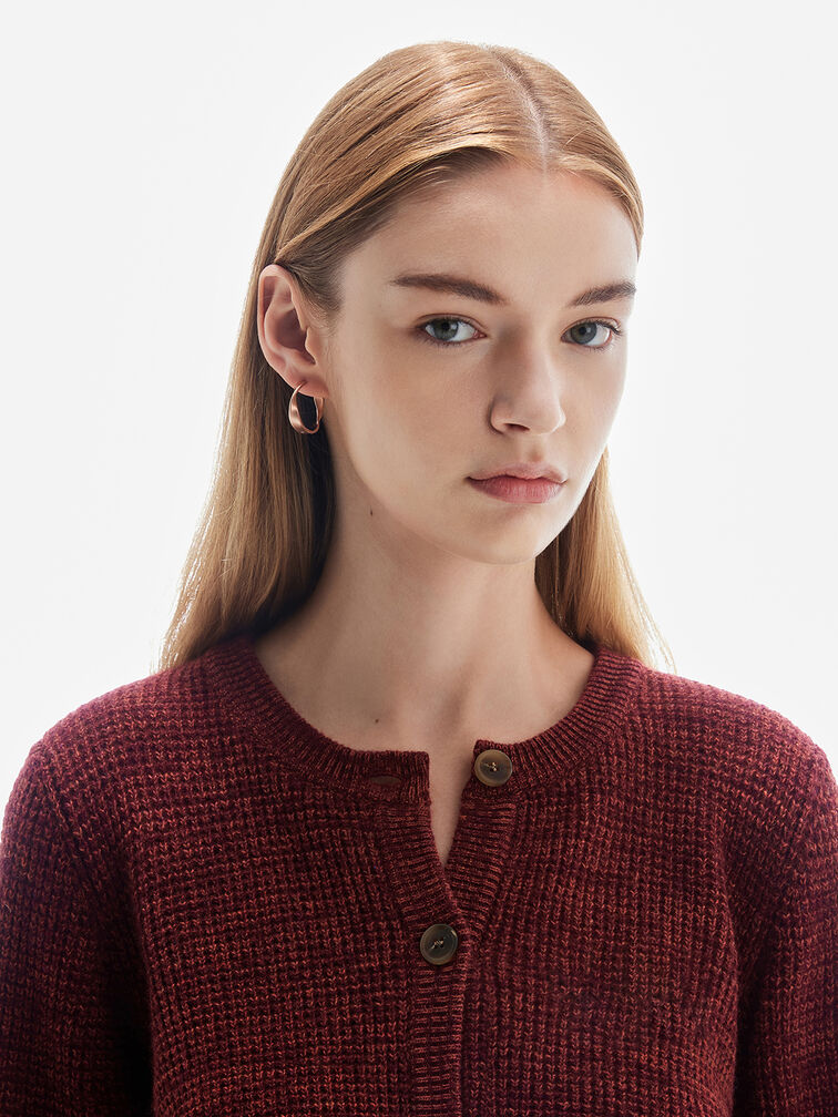 ต่างหูแบบห่วงดีไซน์ทรงเกลียวรุ่น Lena, สีโรสโกลด์, hi-res