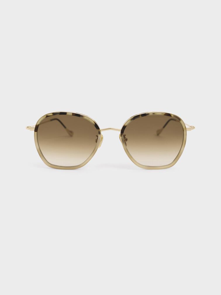 Recycled Acetate Wire-Frame Sunglasses, , hi-res